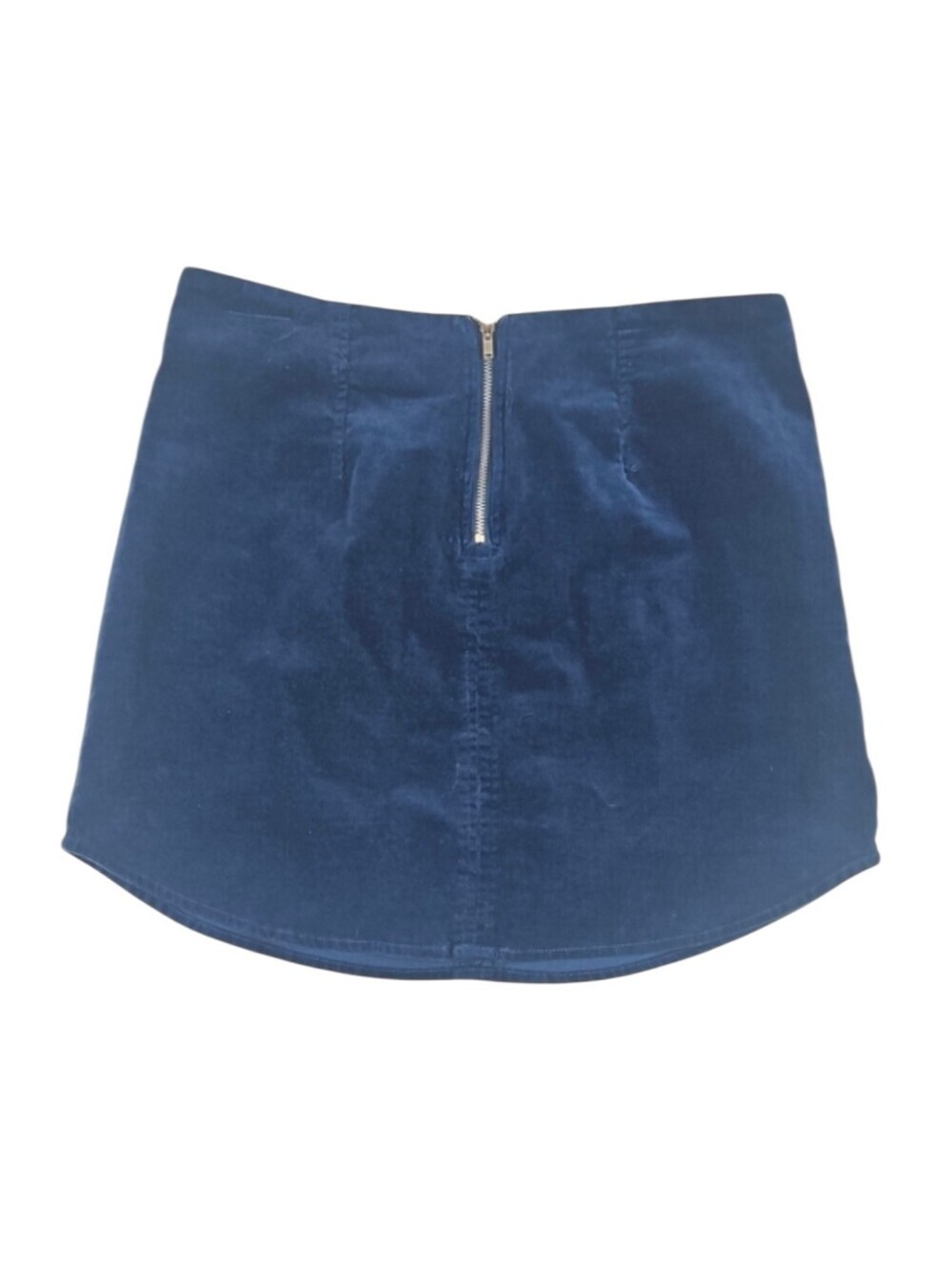Y2K Corduroy Mini Skirt Criss Cross Tie Waist Blue Retro Skater Forever 21, M - Picture 3 of 5